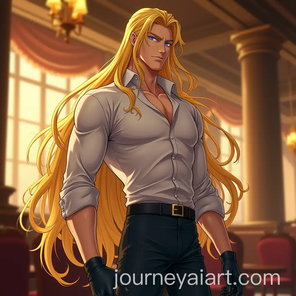 Muscular-Vampire-with-Golden-Hair-in-a-Luxurious-Restaurant-Setting