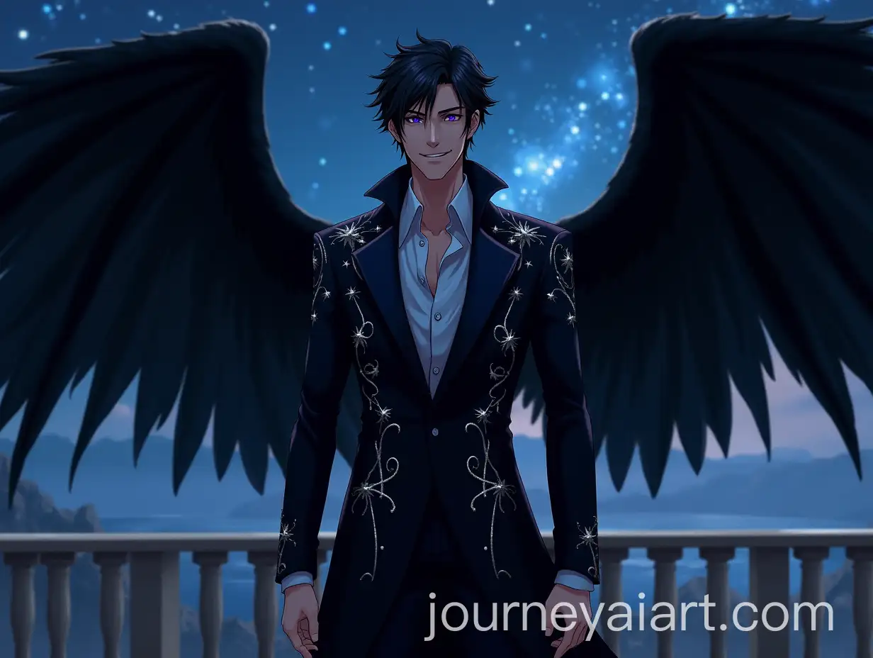 Mysterious-Male-Figure-with-Black-Wings-Overlooking-the-Sidra-River-at-Night