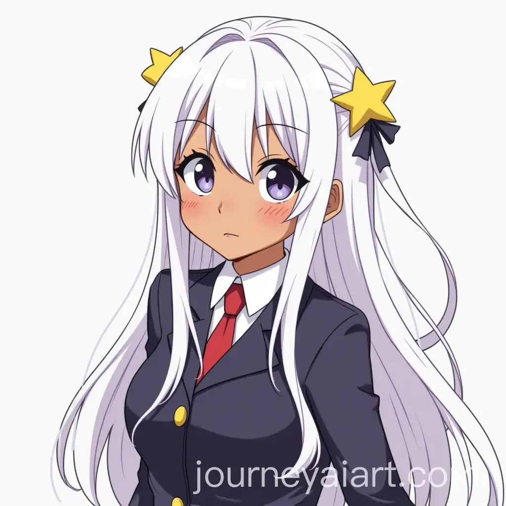 Brown-Skin-Girl-with-White-Hair-and-Star-Accessories-in-My-Hero-Academia-Uniform