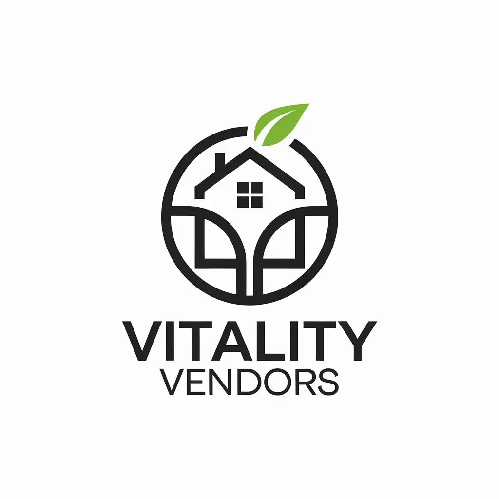 LOGO Design for Vitality Vendors Minimalistic House Vitality Symbol for Retail Industry