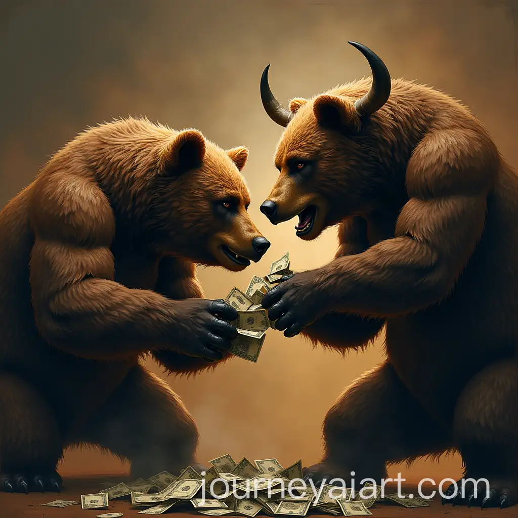 Bear-Gangsters-Beating-Up-Bull-Gangster-with-One-Counting-Money