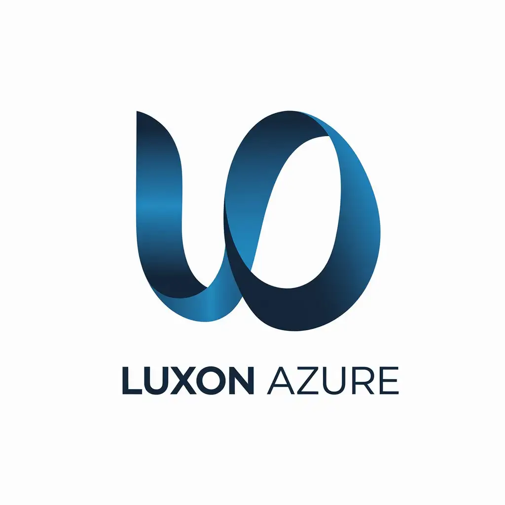 LOGO Design for Luxon Azure Minimalistic Abstract Curve with Clear Background