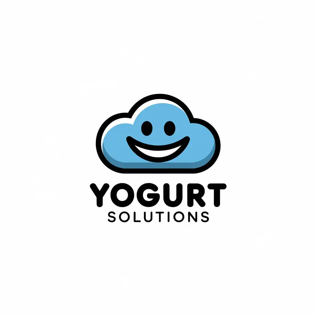 LOGO Design for Yogurt Solutions Cloud Symbol in Vector Style for Technology Industry