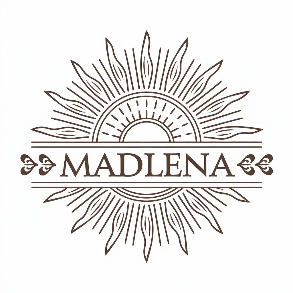 a vector logo design,with the text "Madlena", main symbol:sun,Moderate,be used in Beauty Spa industry,clear background