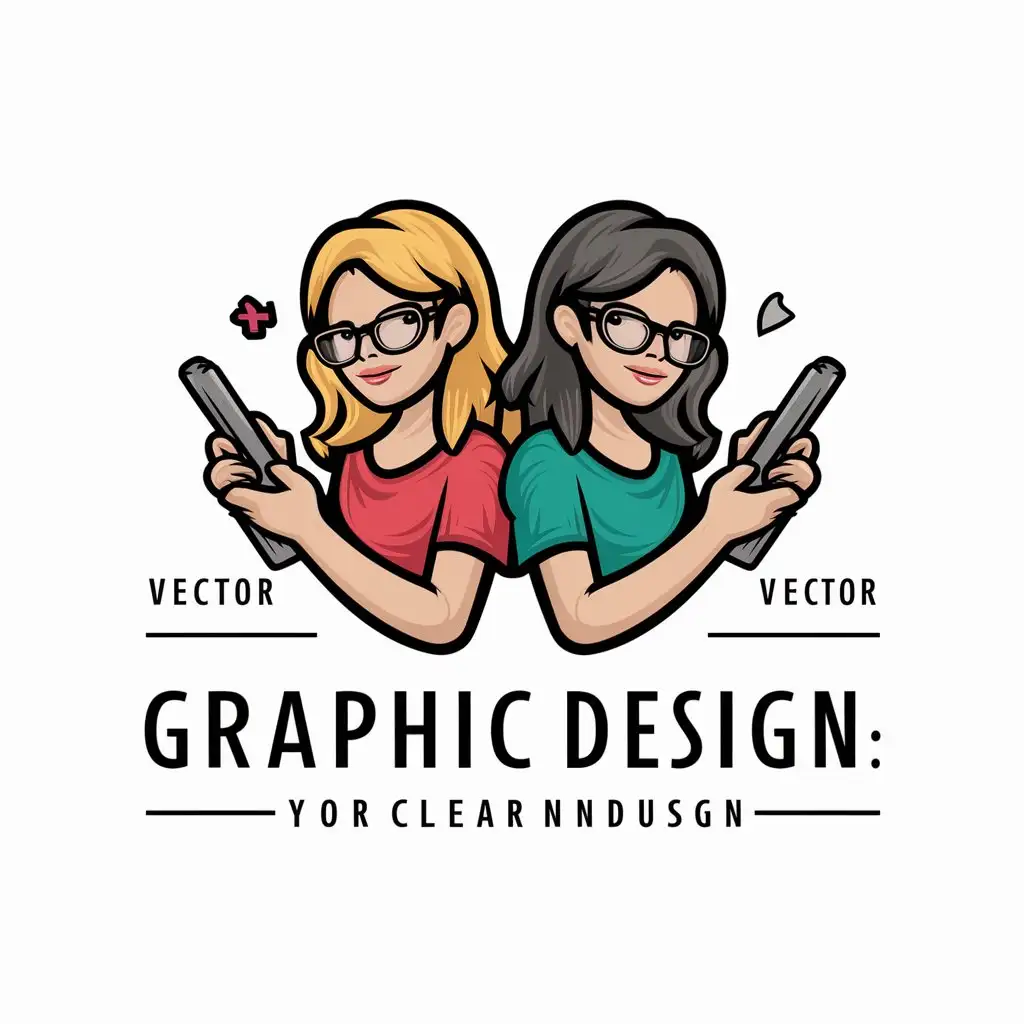 LOGO-Design-For-GD-Vector-Graphic-Design-Logo-with-Two-Girls