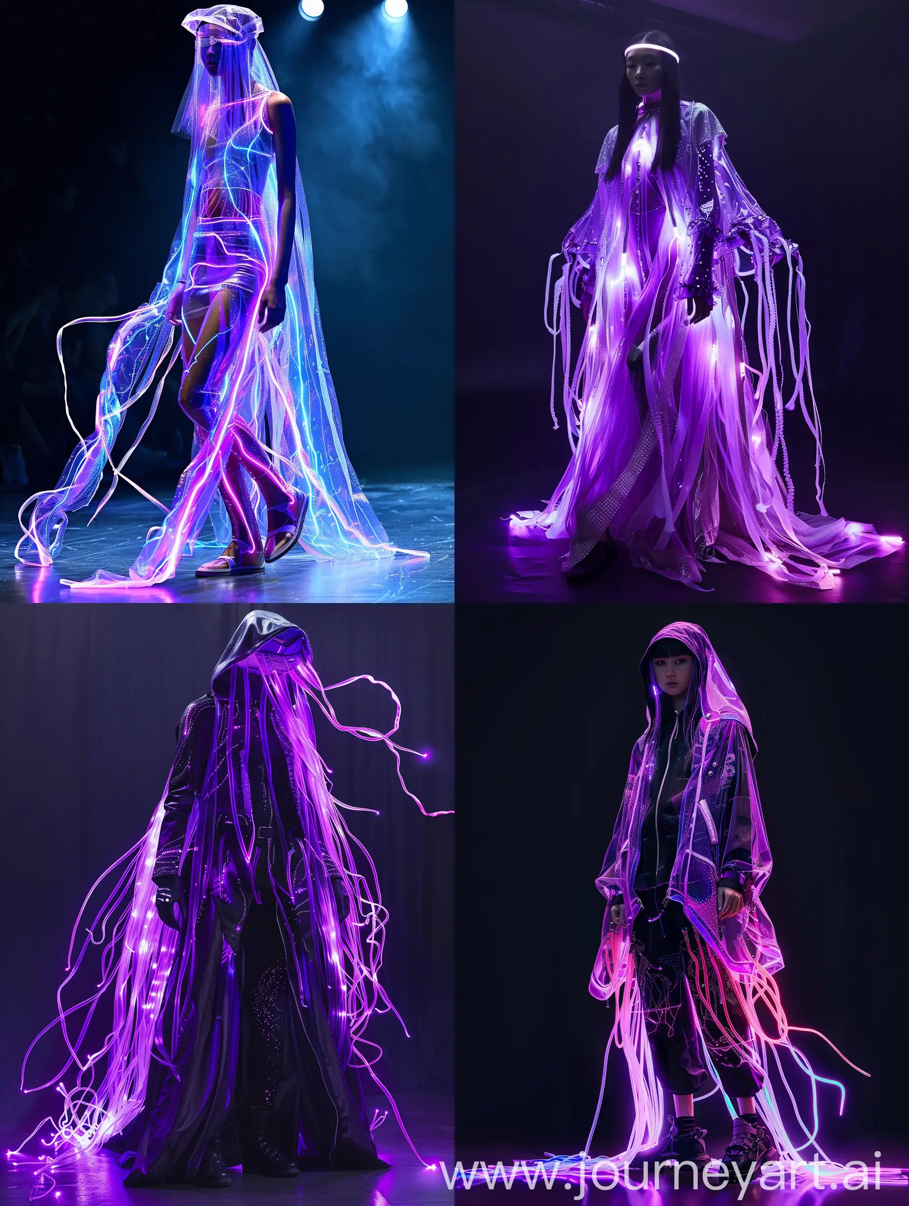 Futuristic-Cyberpunk-Fashion-JellyfishInspired-Runway-Outfit