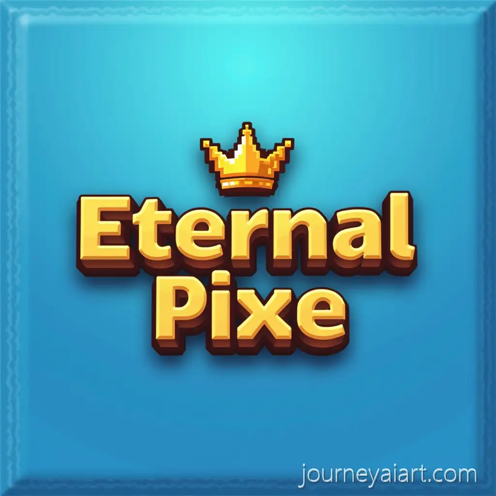 Minecraft-StylePixel-art-logo-design-Pixel-Art-Logo-with-Golden-Text-and-Trophy-Icon