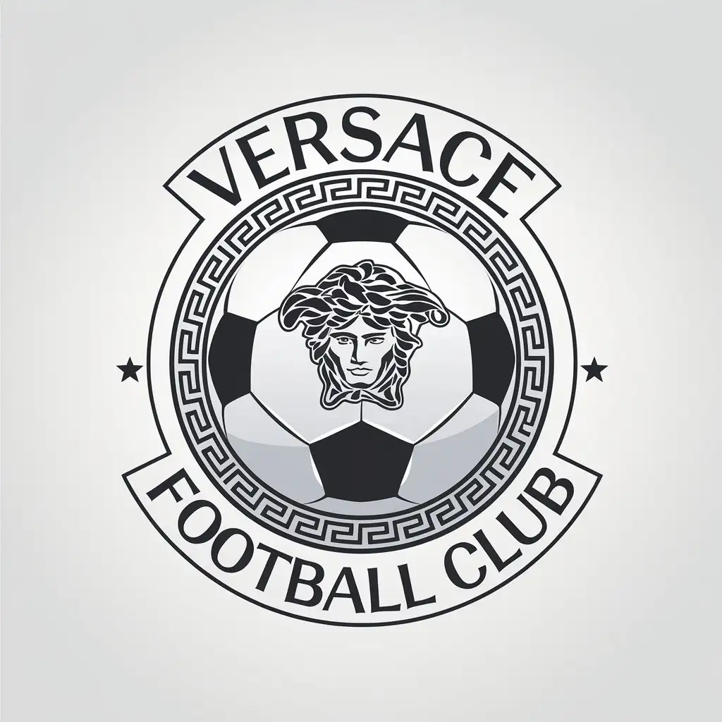 LOGO Design for Versace Football Club Minimalistic Vector Design with Clear Background