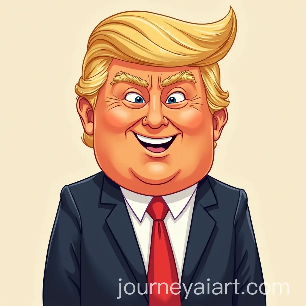 Cartoon-Portrait-of-Donald-Trump-in-a-Vibrant-Style