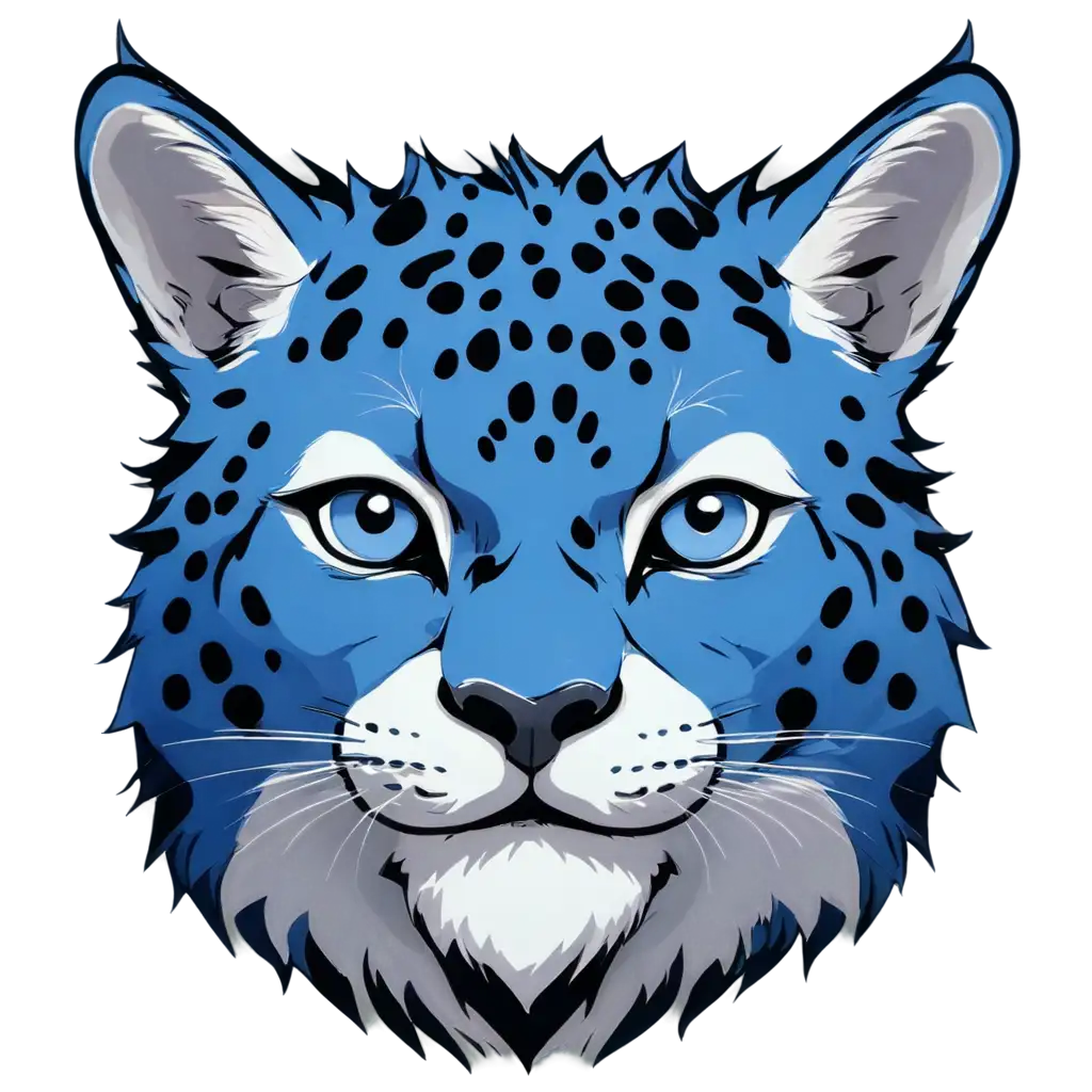 AnimeStyle-Blue-and-Black-Cheetah-Face-PNG-Image