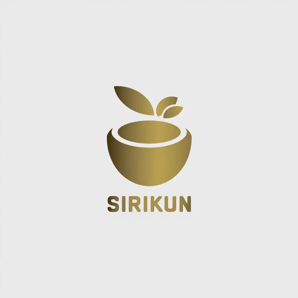 LOGO Design for Sirikun Minimalistic Gold Coconut Theme for Technology Industry