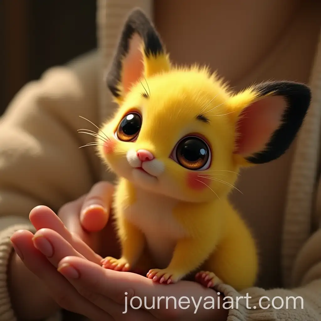 Cute-Pichu-Held-in-the-Arms-of-a-Kind-Protagonist-with-Warm-Soft-Lighting