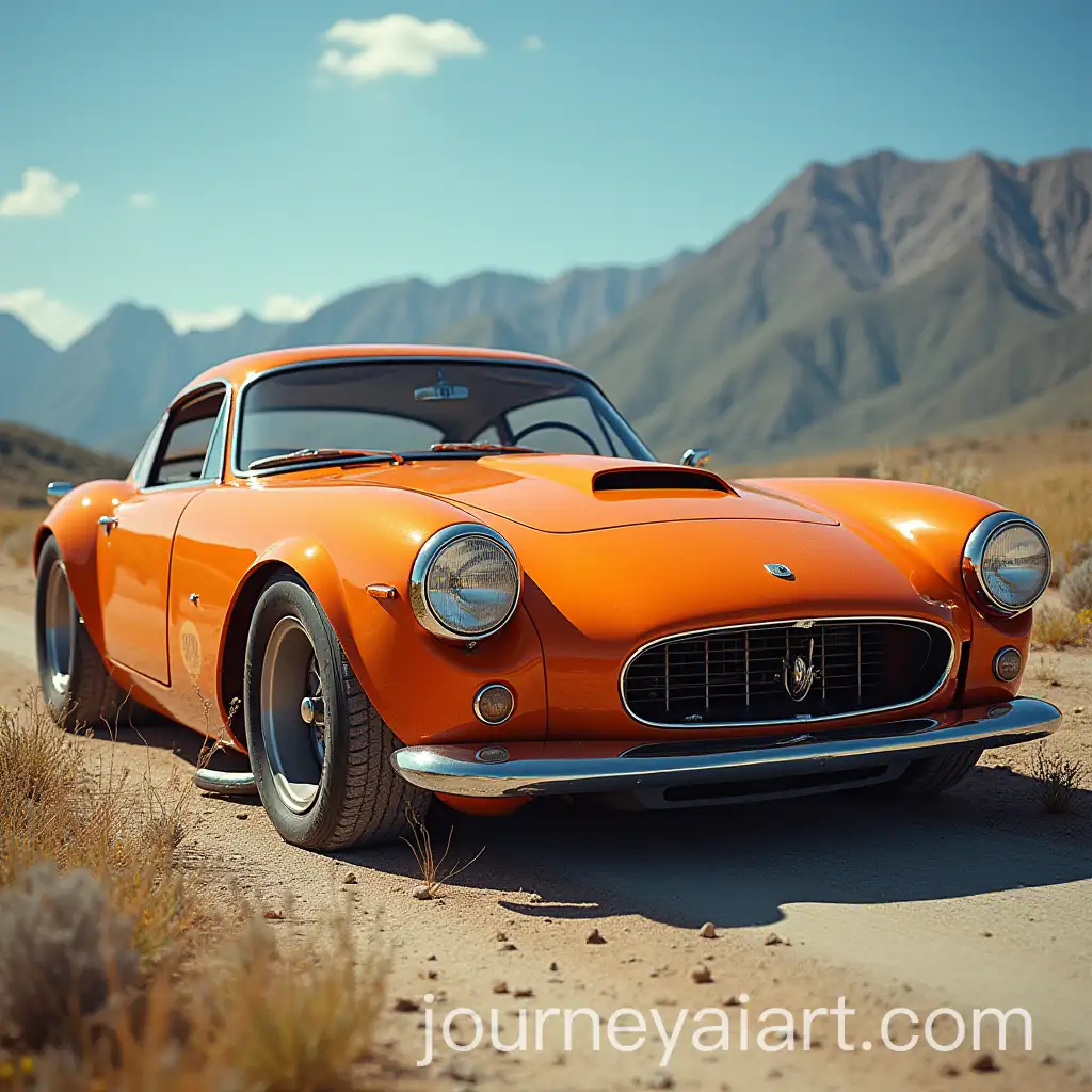 Vibrant-Orange-Car-in-a-Dynamic-Urban-Setting