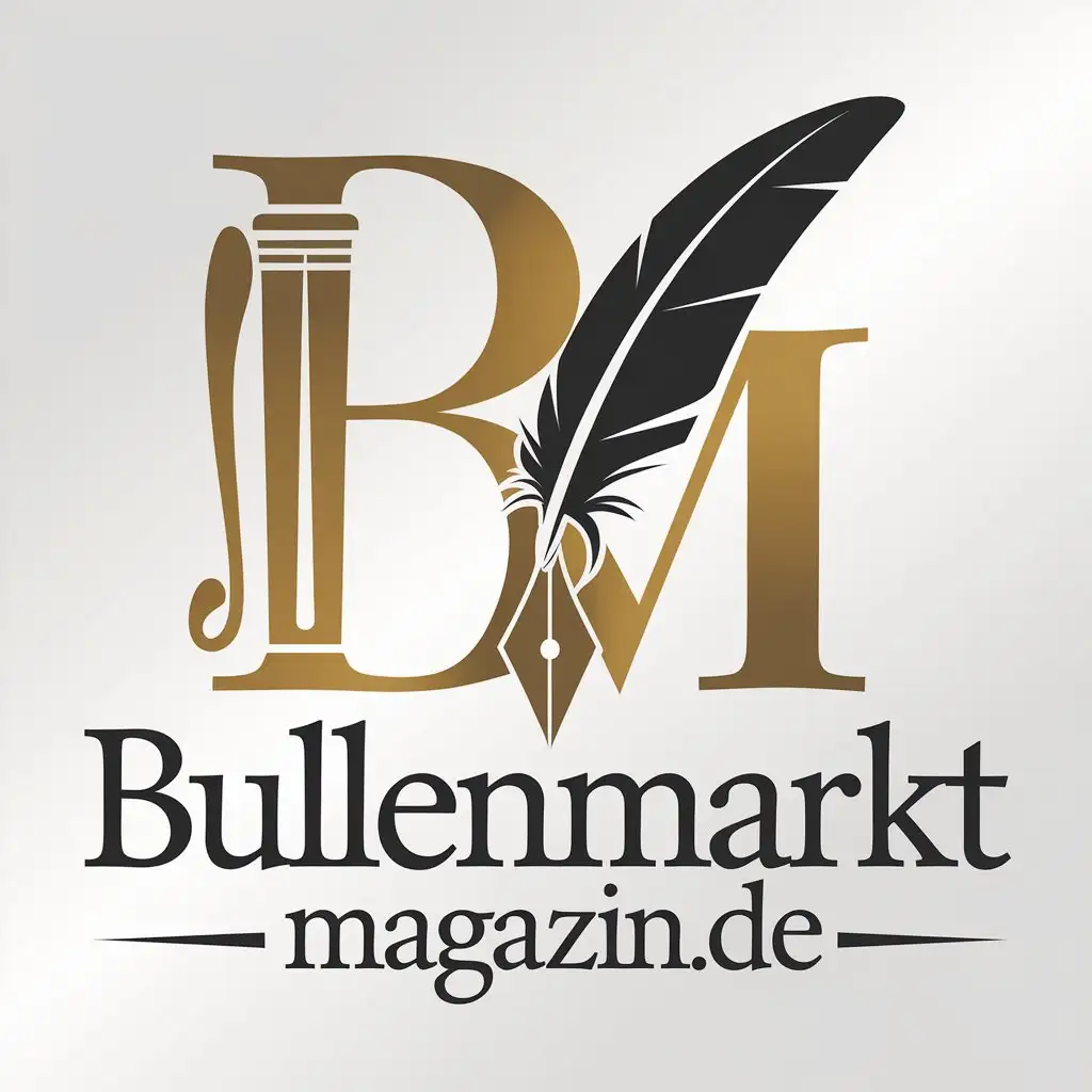 LOGO Design for BullenmarktMagazinde Classic and Elegant Black and Gold Aesthetic