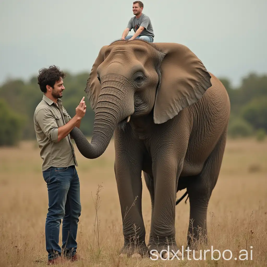 Girl-Riding-Elephant-in-Colorful-Jungle-Landscape