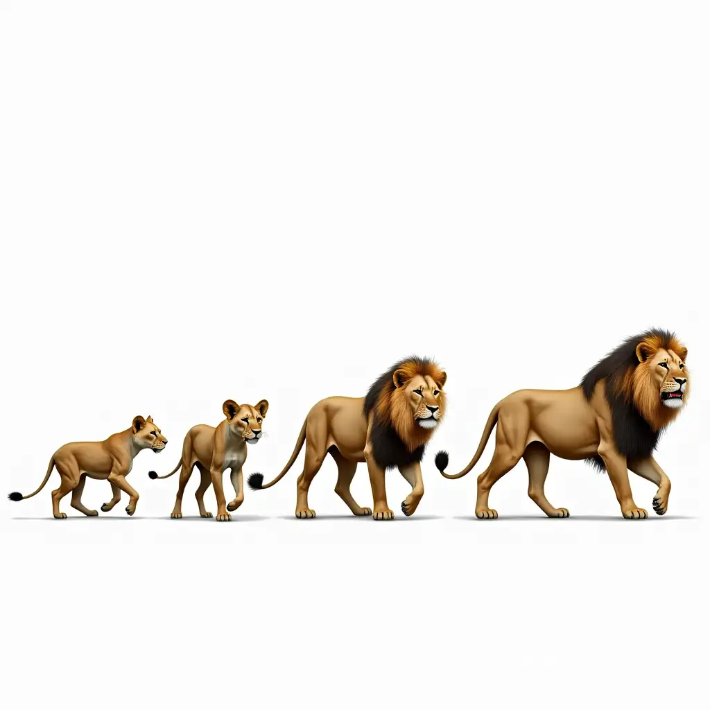 The-Evolution-ofAI-Image-Prompt-Expansion-a-Lion-From-Prehistoric-Ancestors-to-Modern-African-Lion-in-4-Stages