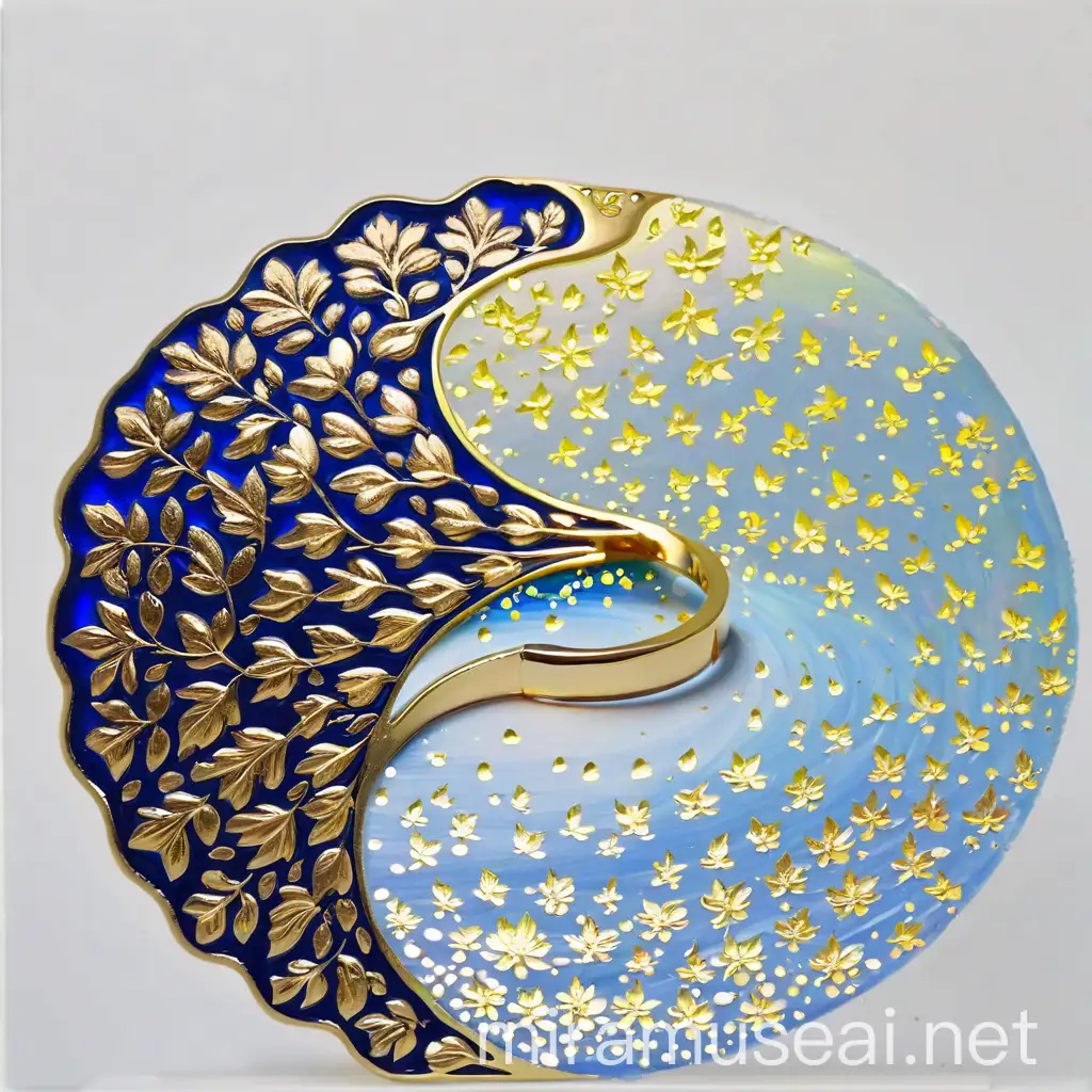 Contemporary Miniature Art with Light Gilding and Modern Touches