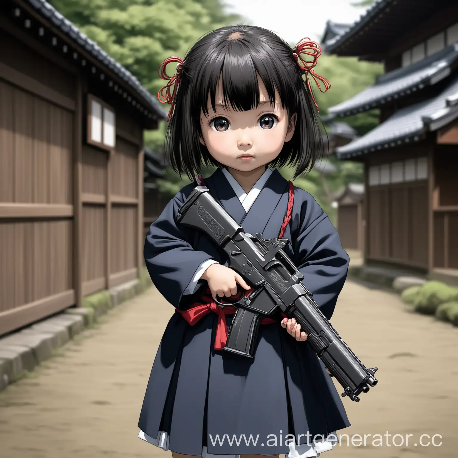 Young-Japanese-Girl-Holding-a-Gun