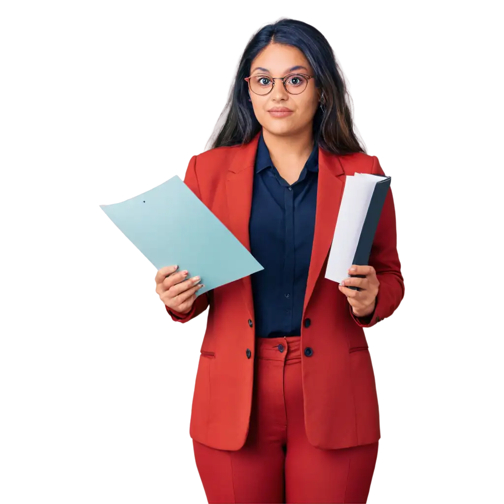 Young-Female-Accountant-Holding-Her-Report-PNG-Image