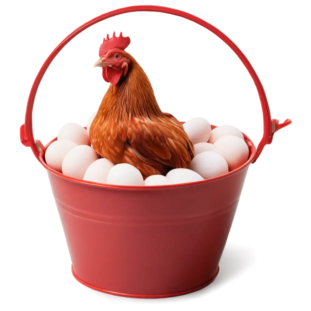 Vibrant-PNG-of-a-Bucket-with-a-Red-Hen-Pattern-Filled-with-Eggs-for-Creative-Projects