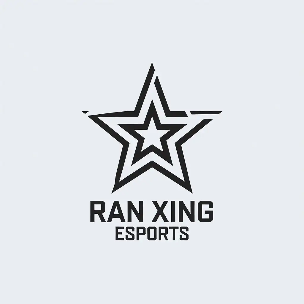 LOGO-Design-for-Ran-Xing-eSports-Minimalistic-Vector-Design-with-Stars-Symbol