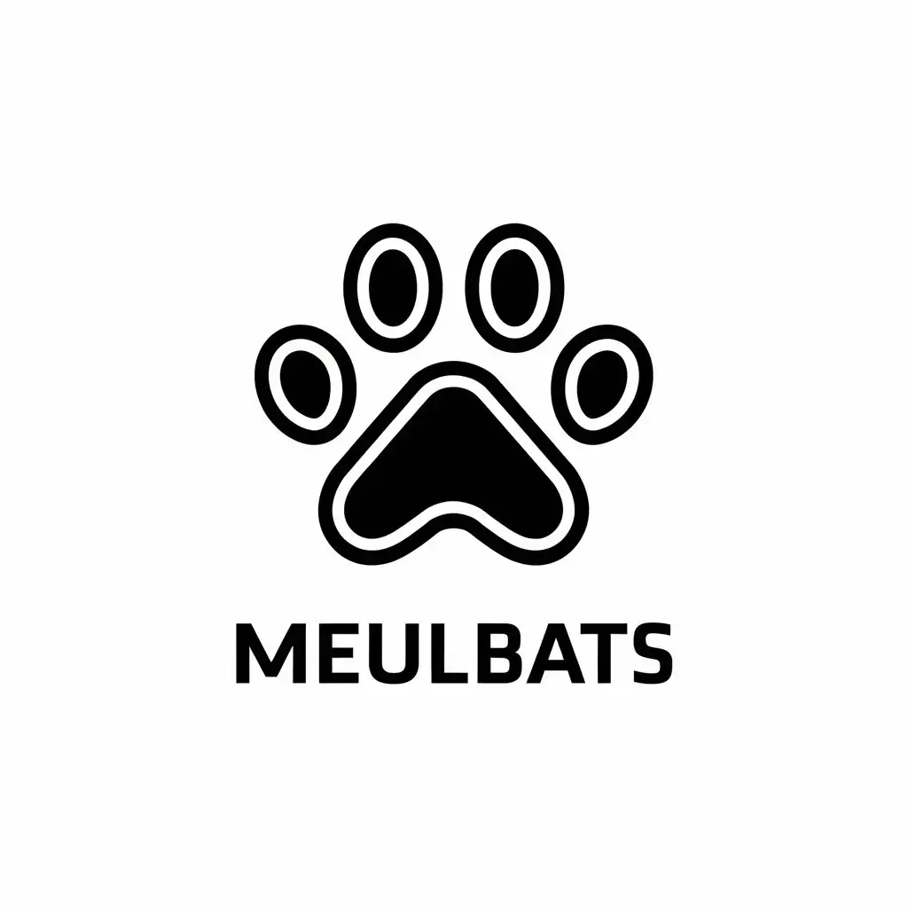 a vector logo design,with the text "Meulbats", main symbol:geometric，liner,complex,be used in Animals Pets industry,clear background