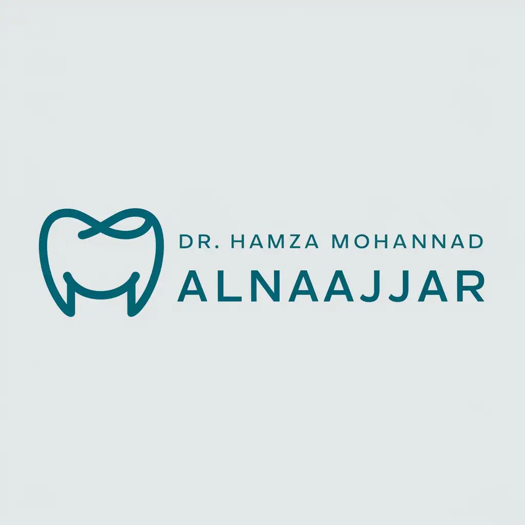 a logo design,with the text "Dr. Hamza mohannad alnajjar", main symbol:Teeth and smile,Moderate,be used in Medical Dental industry,clear background