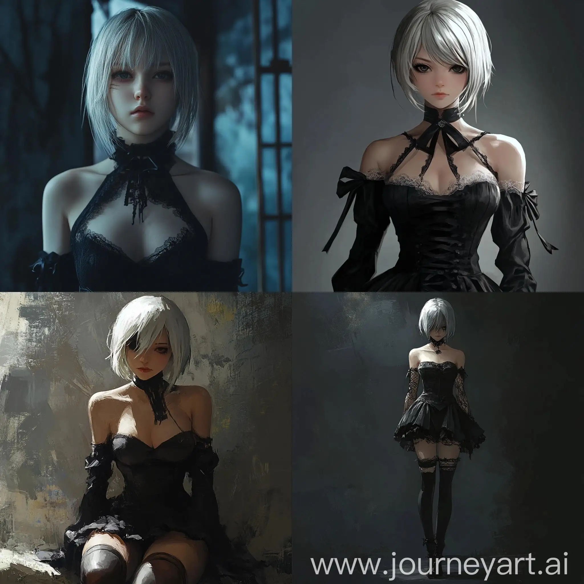 Girl-from-Nier-Automata-in-Black-Dress