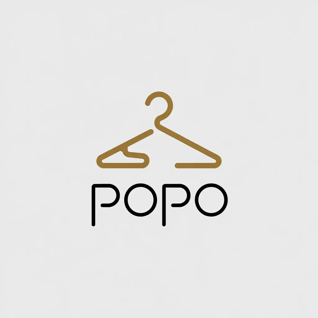 LOGO Design for Popo Simple Beautiful Luxurious with White and Gold for Clothing Brand