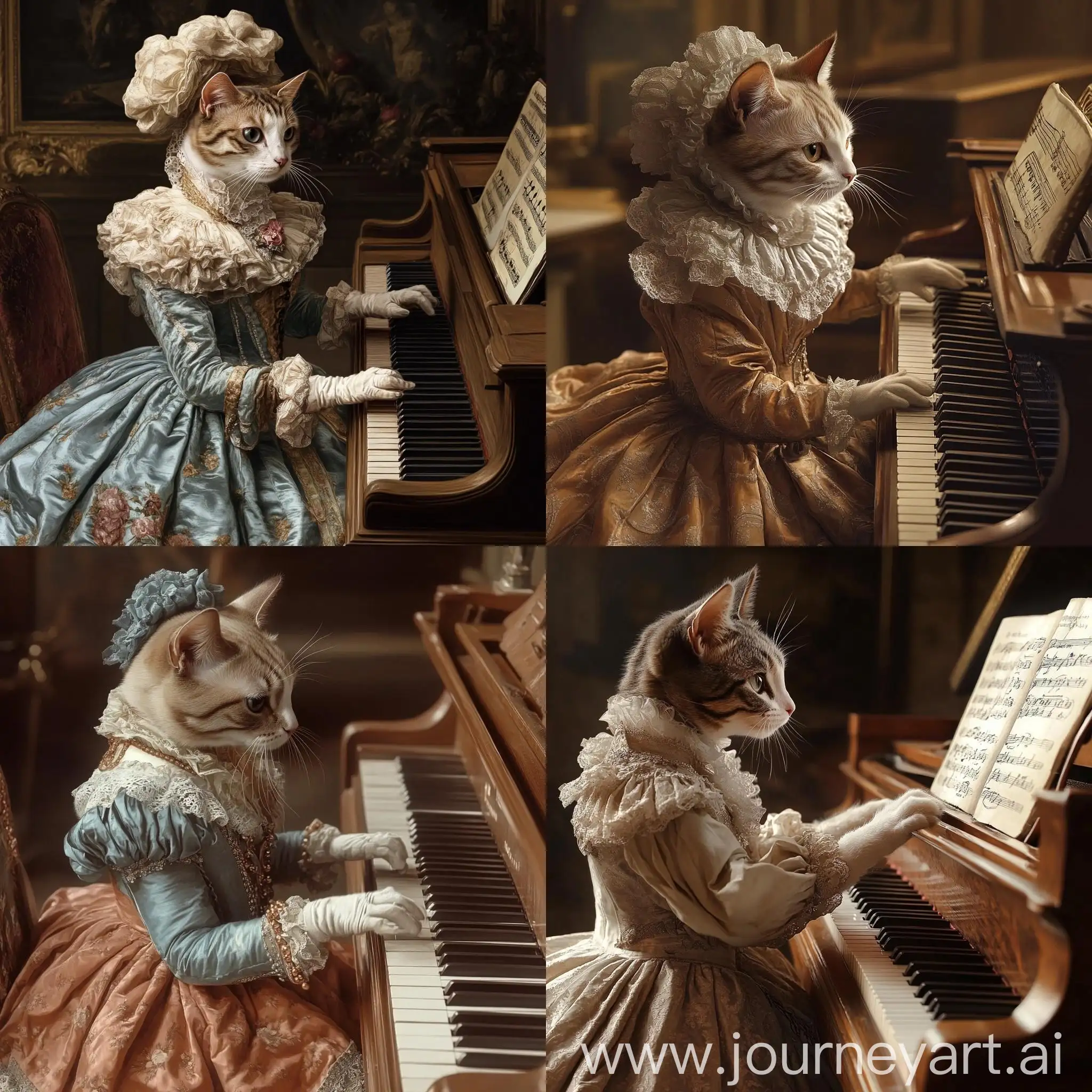 Elegant-Cat-Playing-Piano-in-18th-Century-Attire