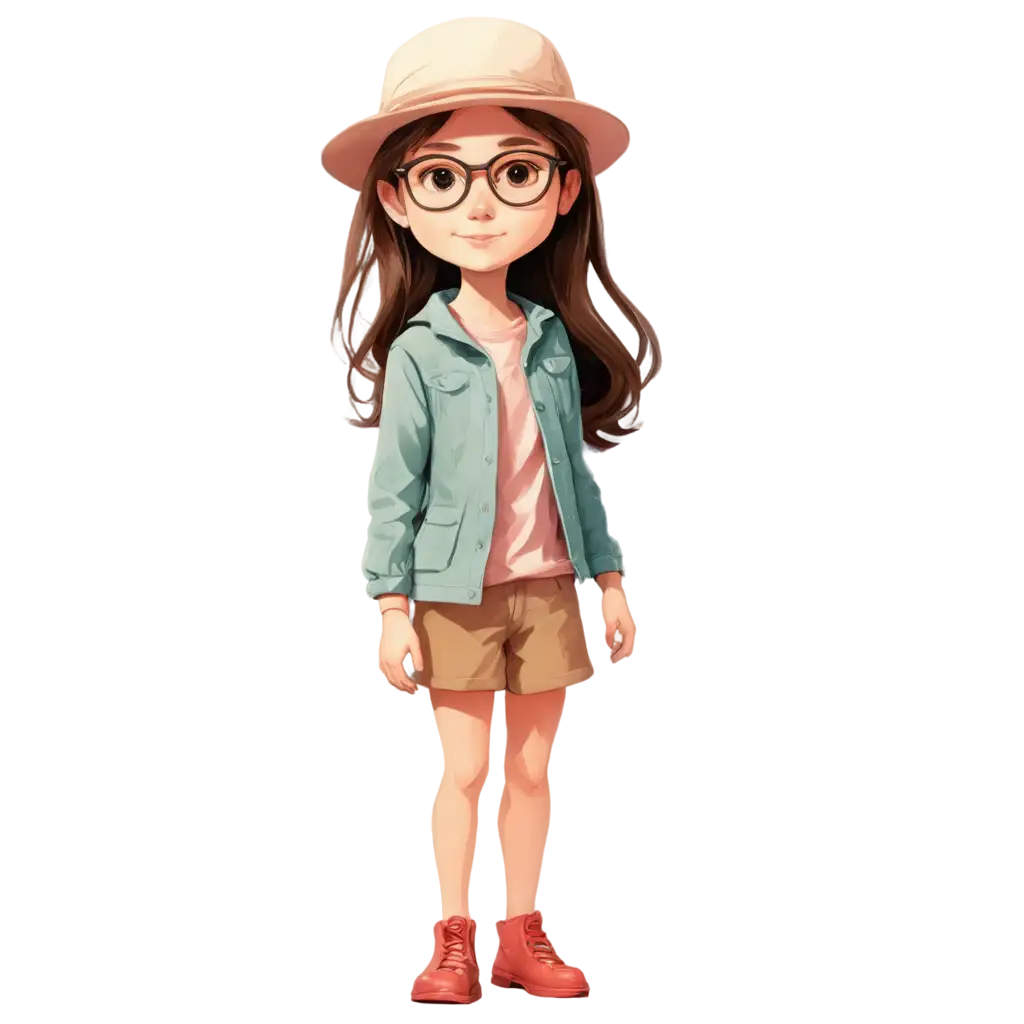 PNG-Image-Usage-GuideCartoon-Girl-PNG-Image-Cute-and-Stylish-Character-with-Hat-and-Glasses