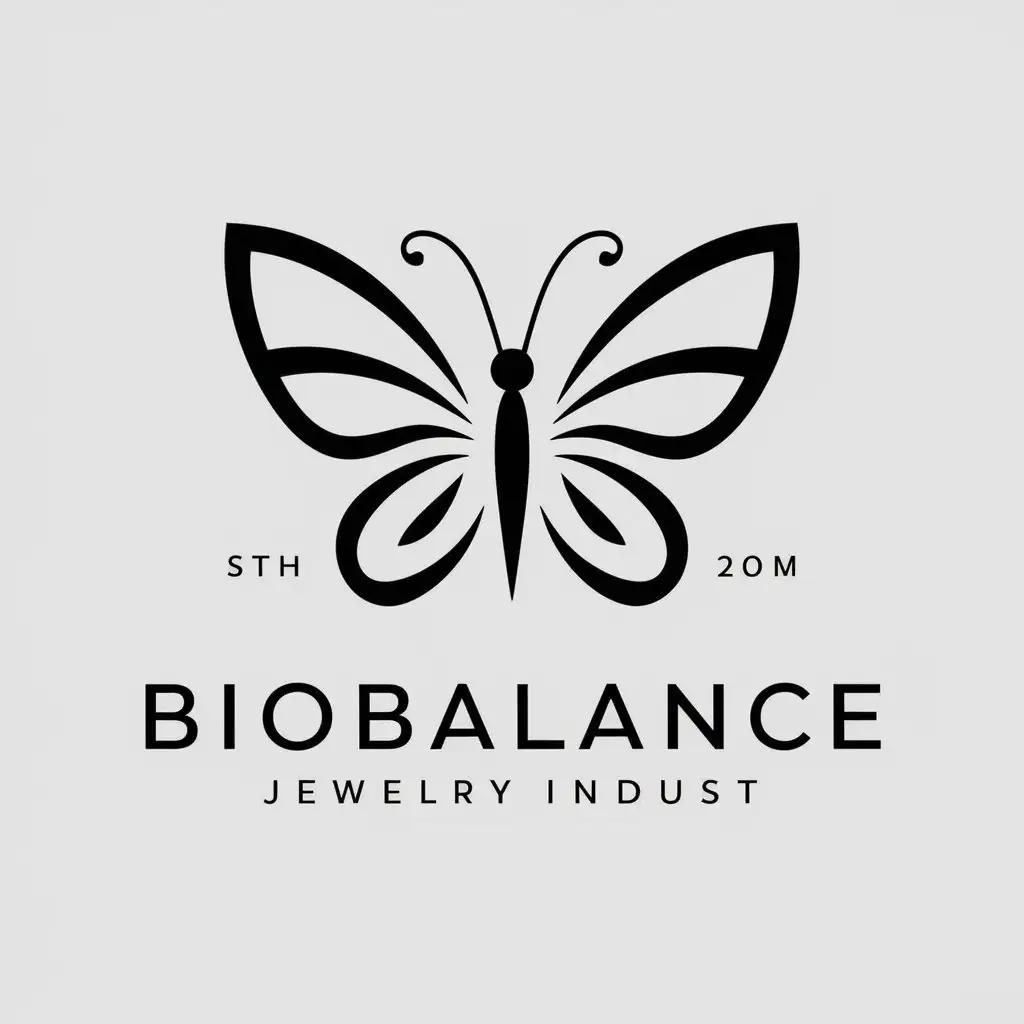 a vector logo design,with the text "Biobalance", main symbol:Butterfly,Moderate,be used in Jewelry items industry,clear background