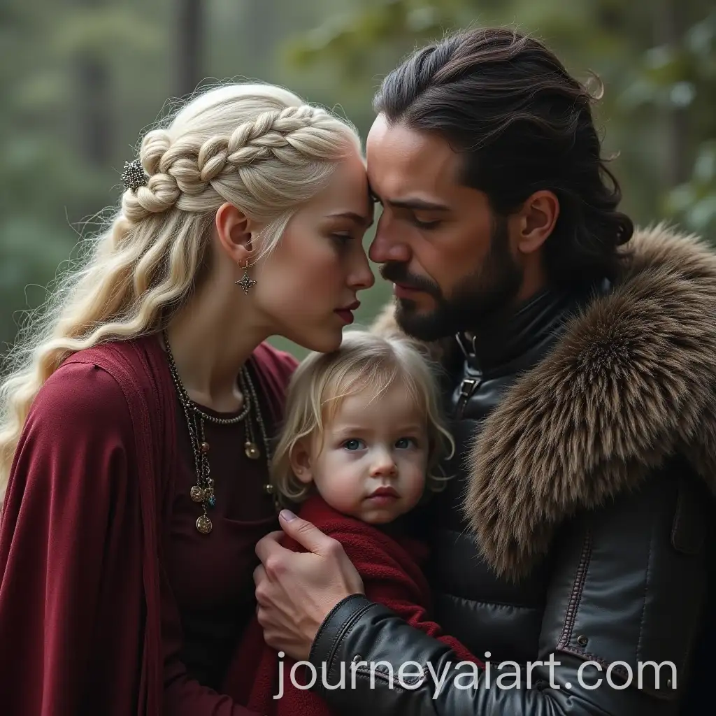 Daenerys-and-Jon-Snow-with-Their-Daughter-in-a-Mythical-Setting