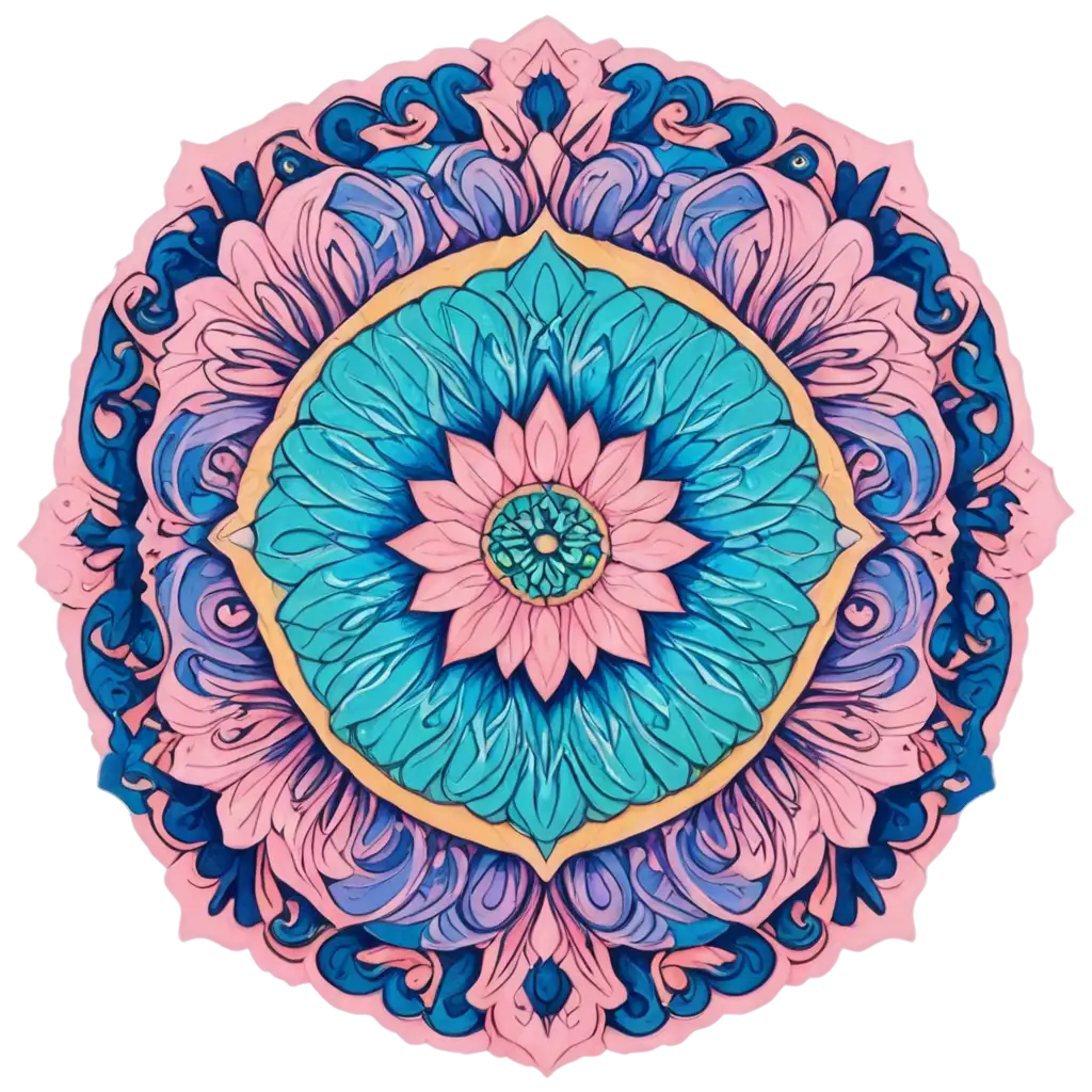 Intricately-Detailed-Mandala-PNG-Bold-and-Pastel-Colors-for-Artistic-Depth