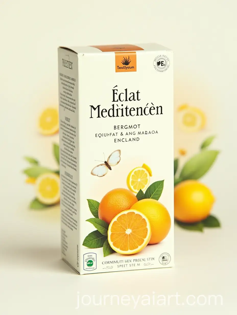 Elegant-Mediterranean-Tea-Packaging-with-Citrus-Fruits-and-Sophisticated-Design