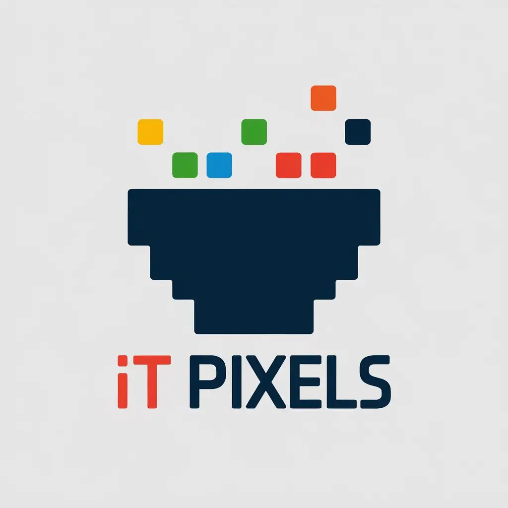 LOGO Design for IT Pixels Vector with Pixel Bowl Symbol for Technology Industry