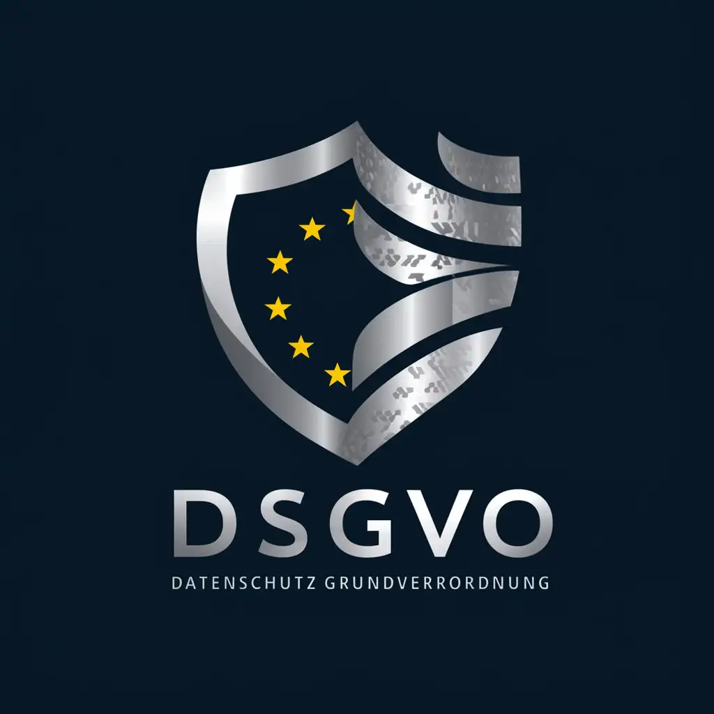 Modern DSGVO Compliance Logo with Data Protection Elements