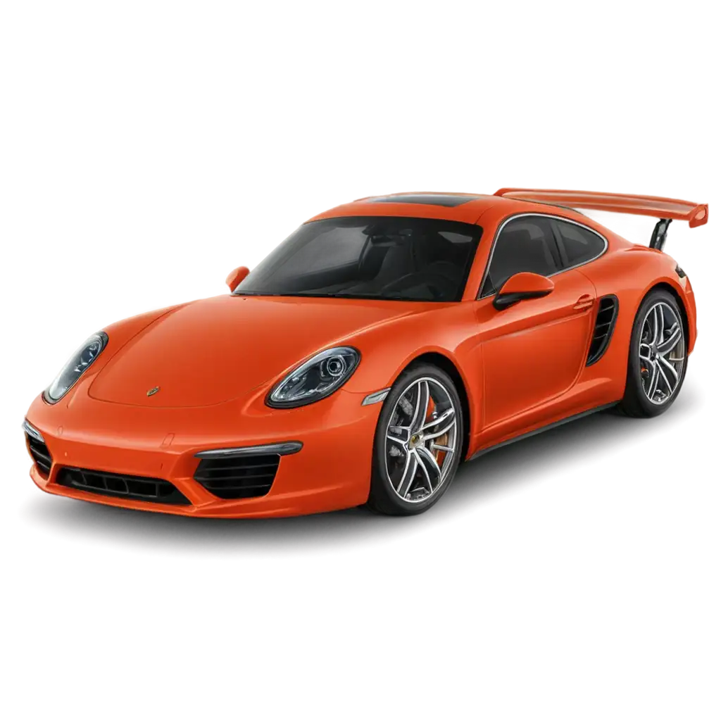 porche car the sun is behind it and has shade with red orange color