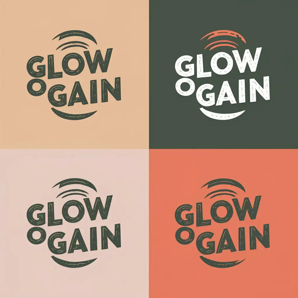 LOGO Design For GlowGain Realistic Supplement Design with GlowGain Font on Different Background Color