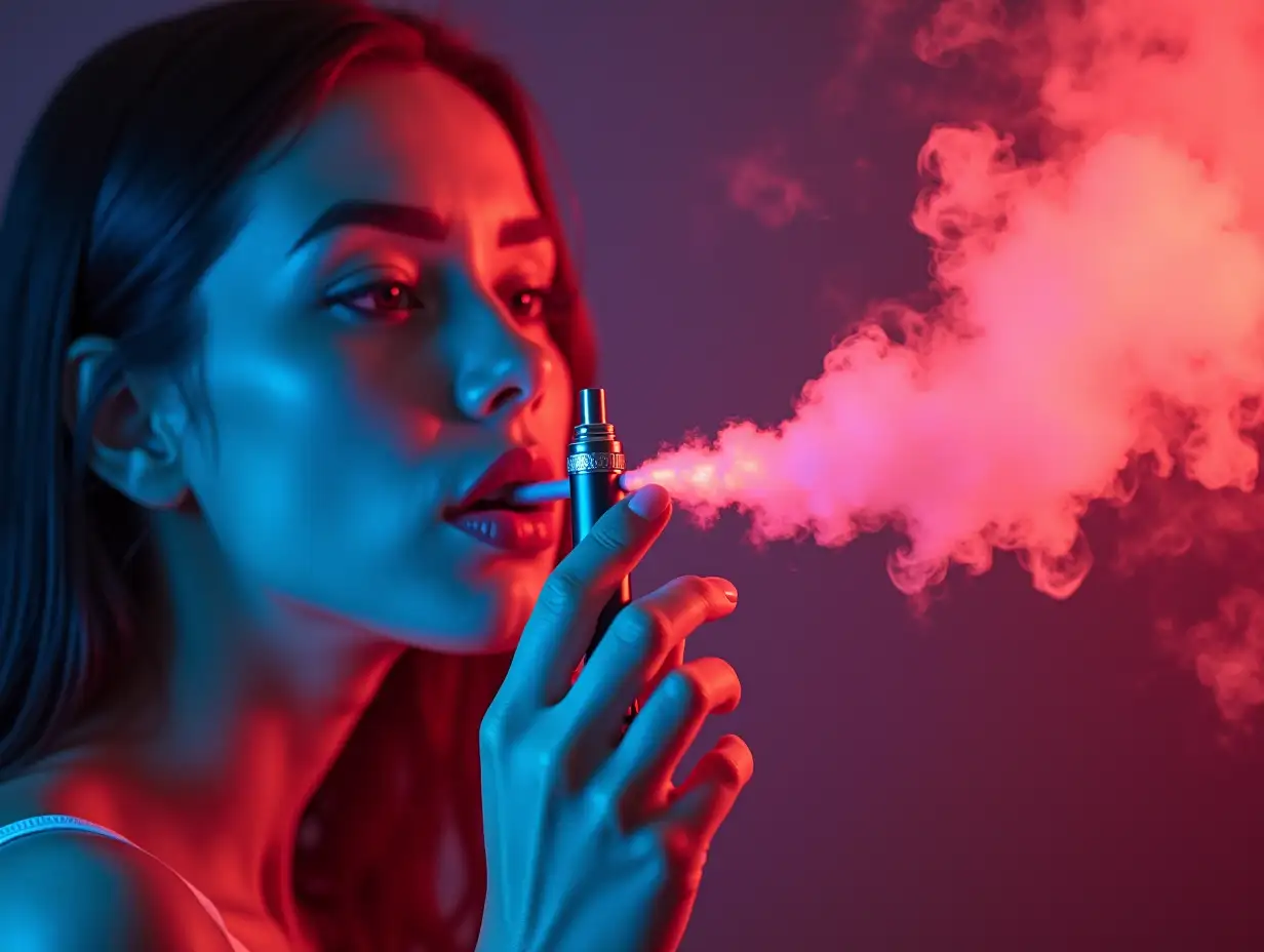 Vibrant-Colorful-Generative-AI-Photo-of-Electronic-Cigarette-Vape-Unhealthy-Habit-Lifestyle