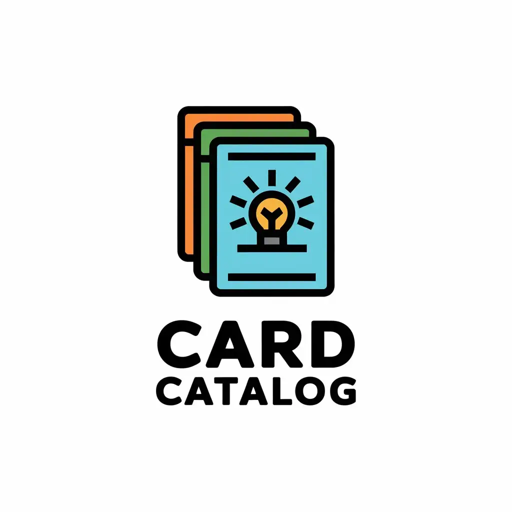 LOGO-Design-for-Card-Catalog-Educational-Cards-with-Ideas-Clear-Background