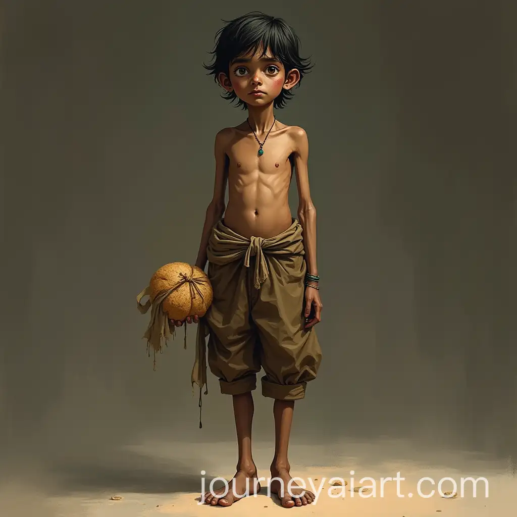 Gaunt-13YearOld-Boy-with-Stolen-Roti-in-Edward-GoreyStyle-Artwork