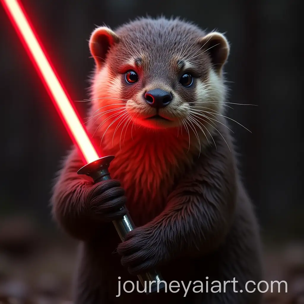 Cute-Otter-Sith-Wielding-a-Red-Lightsaber-in-a-Galactic-Battle