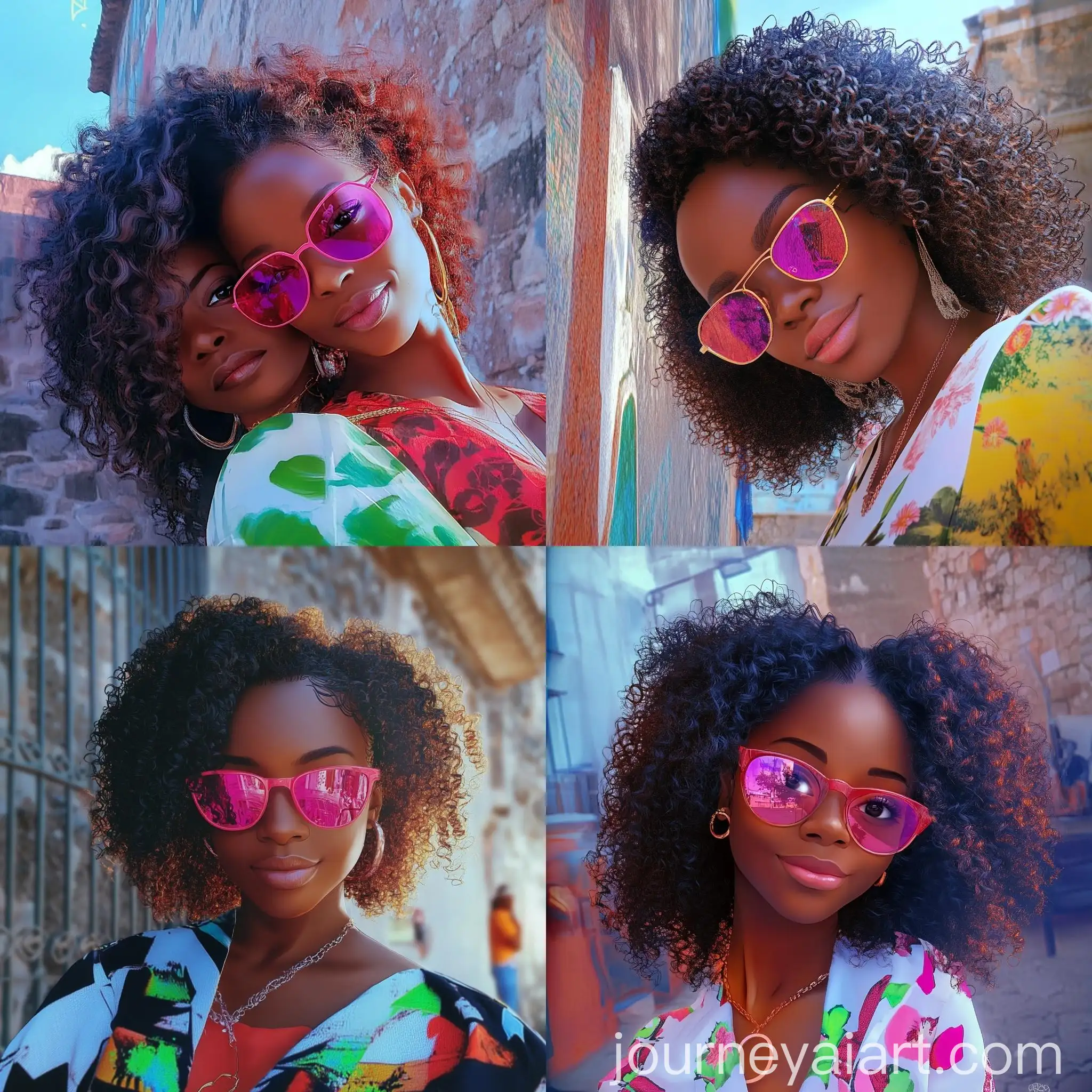 HyperRealistic-Black-Girl-with-Voluminous-Curly-Hair-in-Urban-Setting