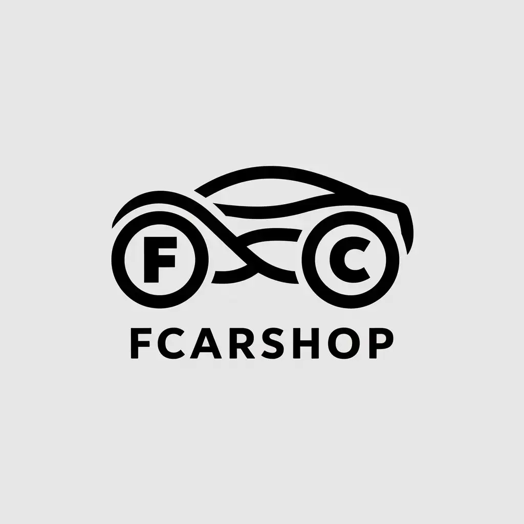 LOGO Design for Fcarshop Vector with Fabricio and Cars Initials Travel Industry Theme