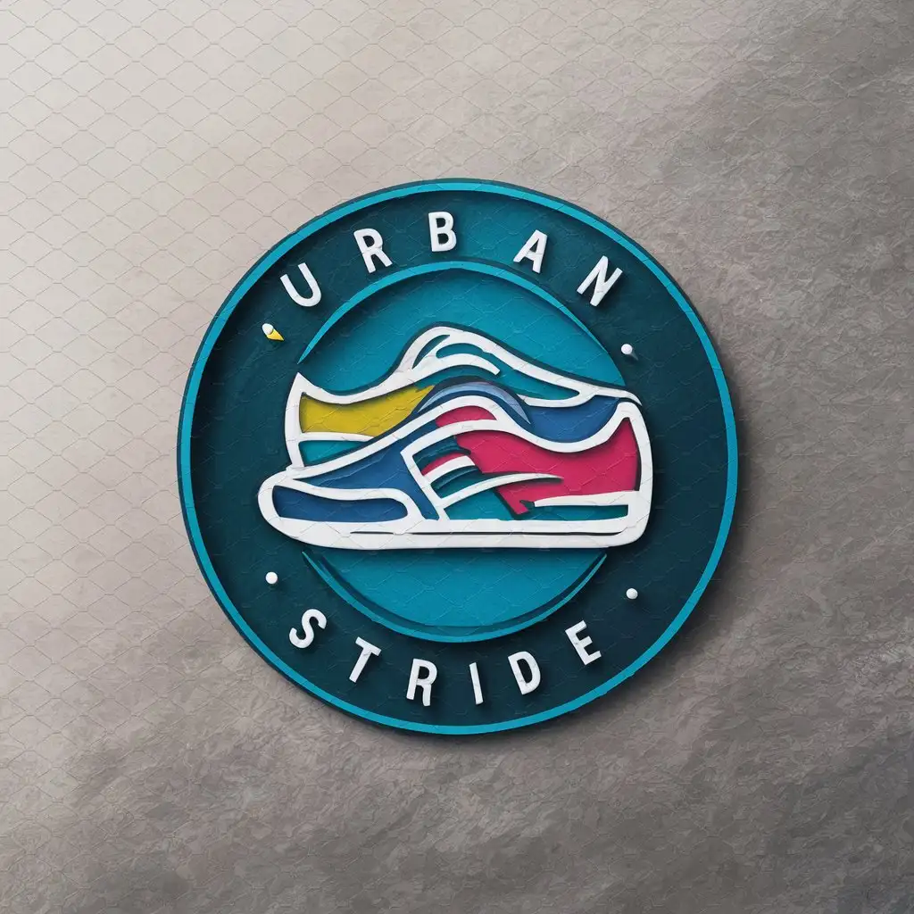 LOGO Design For UrbanStride Neon Sneakers Symbolizing Urban Mobility