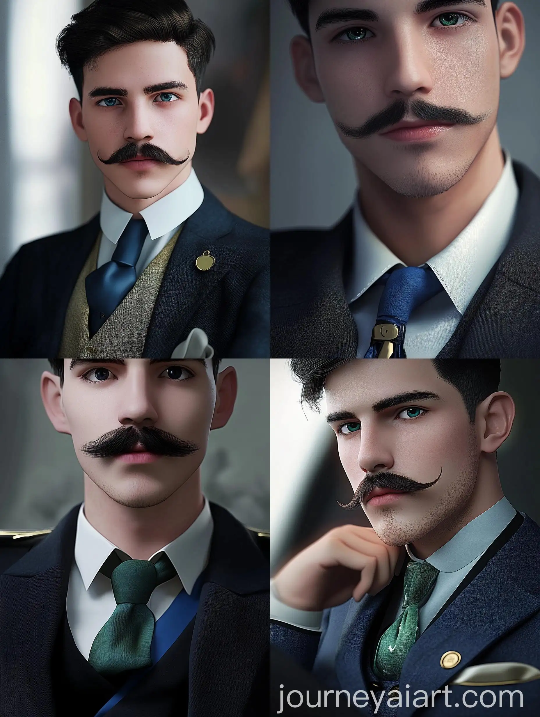 CloseUp-Portrait-of-Young-Man-in-Suit-with-Moustache-Hyper-Realistic-8K-Ultra-HD