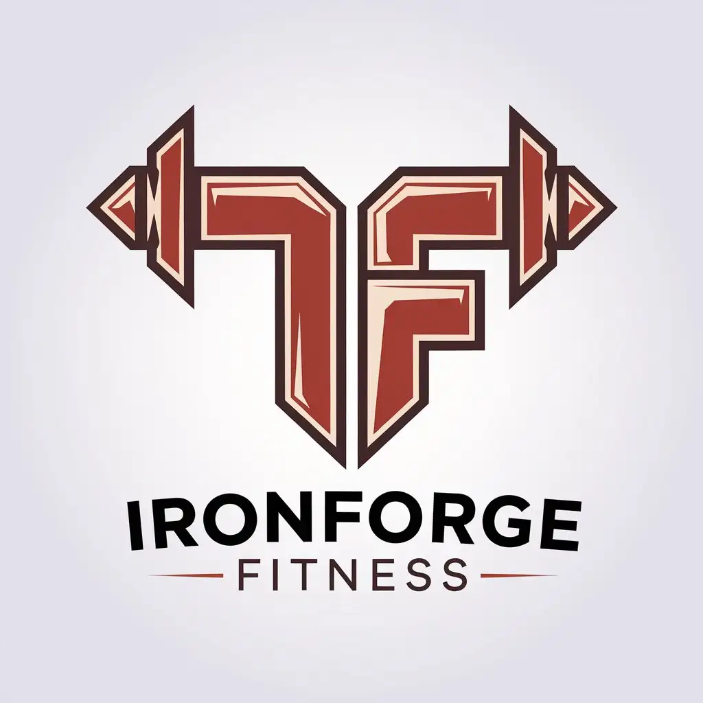 a vector logo design,with the text "IronForge Fitness", main symbol:fitness, gym,Moderate,clear background