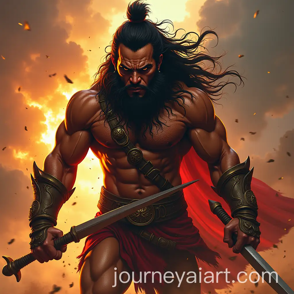 Aggressive-Vector-Art-of-Hanuman-in-War-Scene