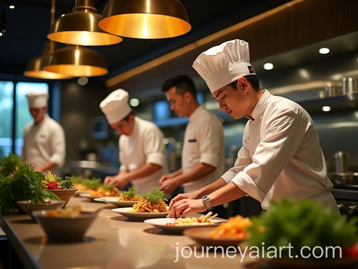 Professional-Thai-Chefs-Preparing-Exquisite-Dishes-in-a-Luxurious-Restaurant-Kitchen